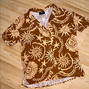 MinkPink astrid shirt Button Up Coverup Size Small Relaxed Beach Resortwear